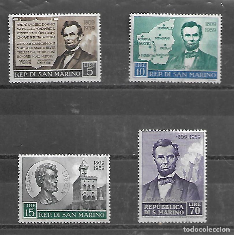 Sellos: SERIE COMPLETA NUEVA DE SAN MARINO DE 1959