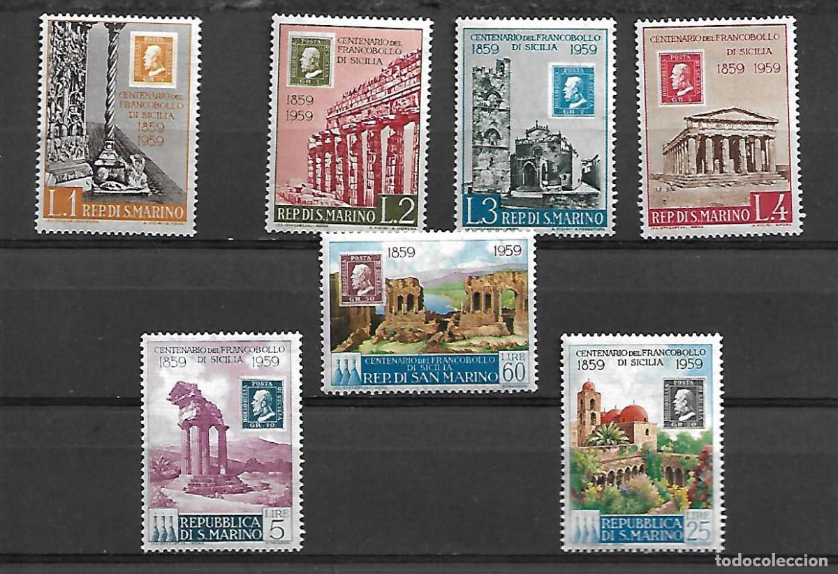 Sellos: SERIE COMPLETA NUEVA DE SAN MARINO DE 1959