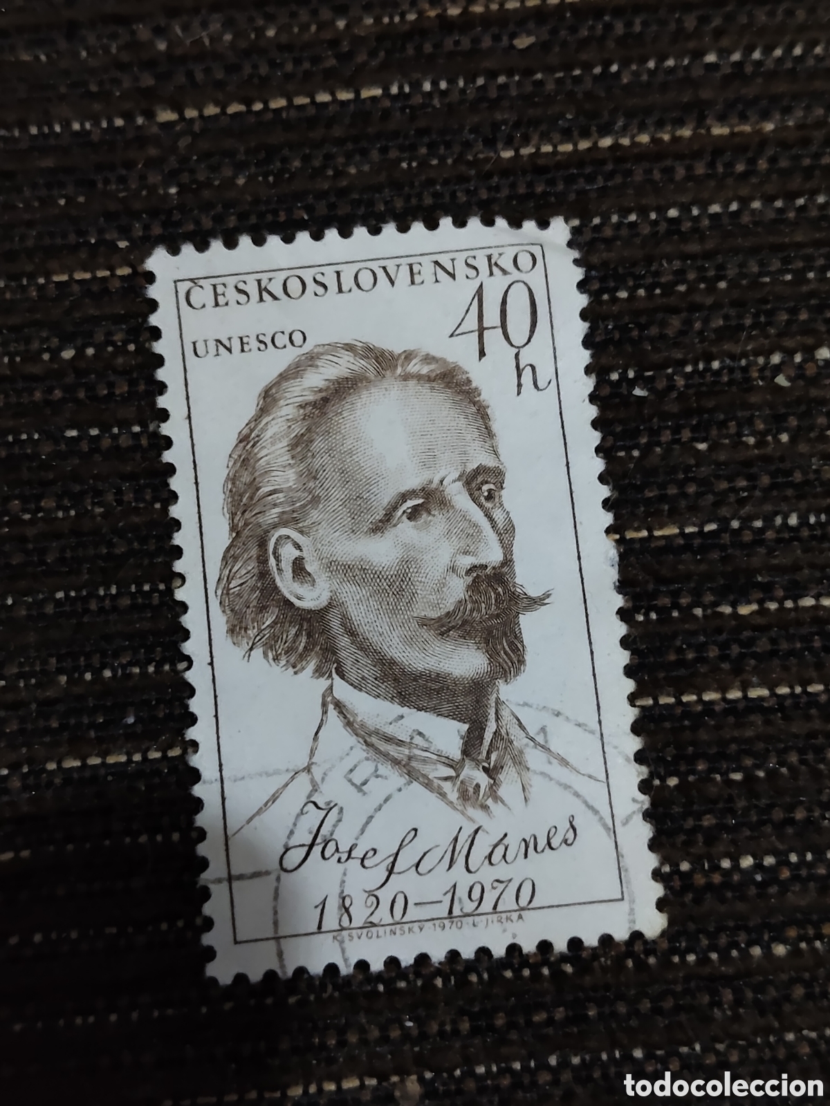 Sellos: Sello de Checoslovaquia pintor checo Jozef Manes 1970