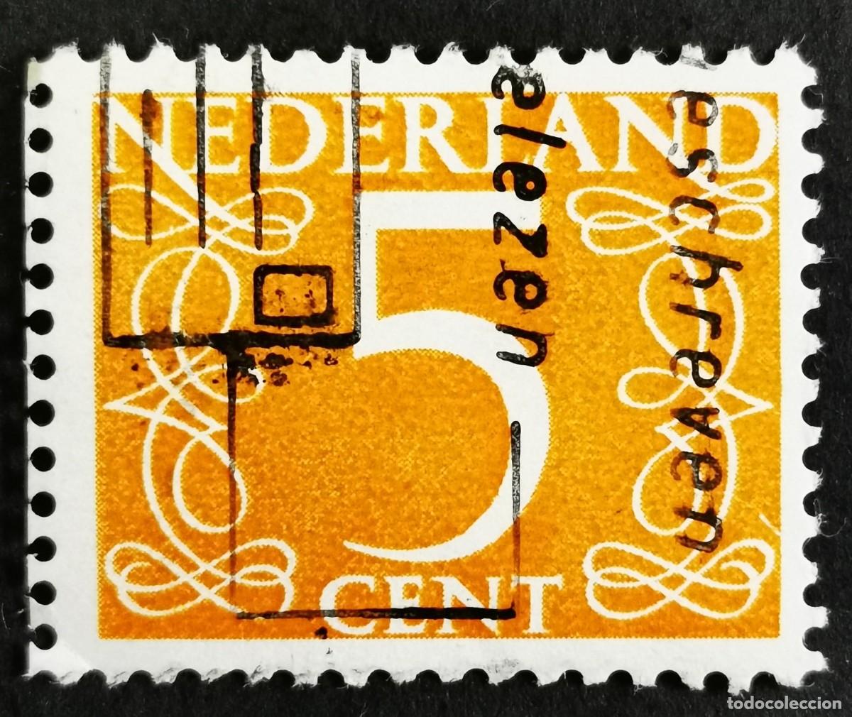 Sellos: Sello Pa&iacute;ses Bajos 1971, Numeral - 1971 - Tipo 'Van Krimpen', fosforescente, 5 c. Michel: NL 613YyA