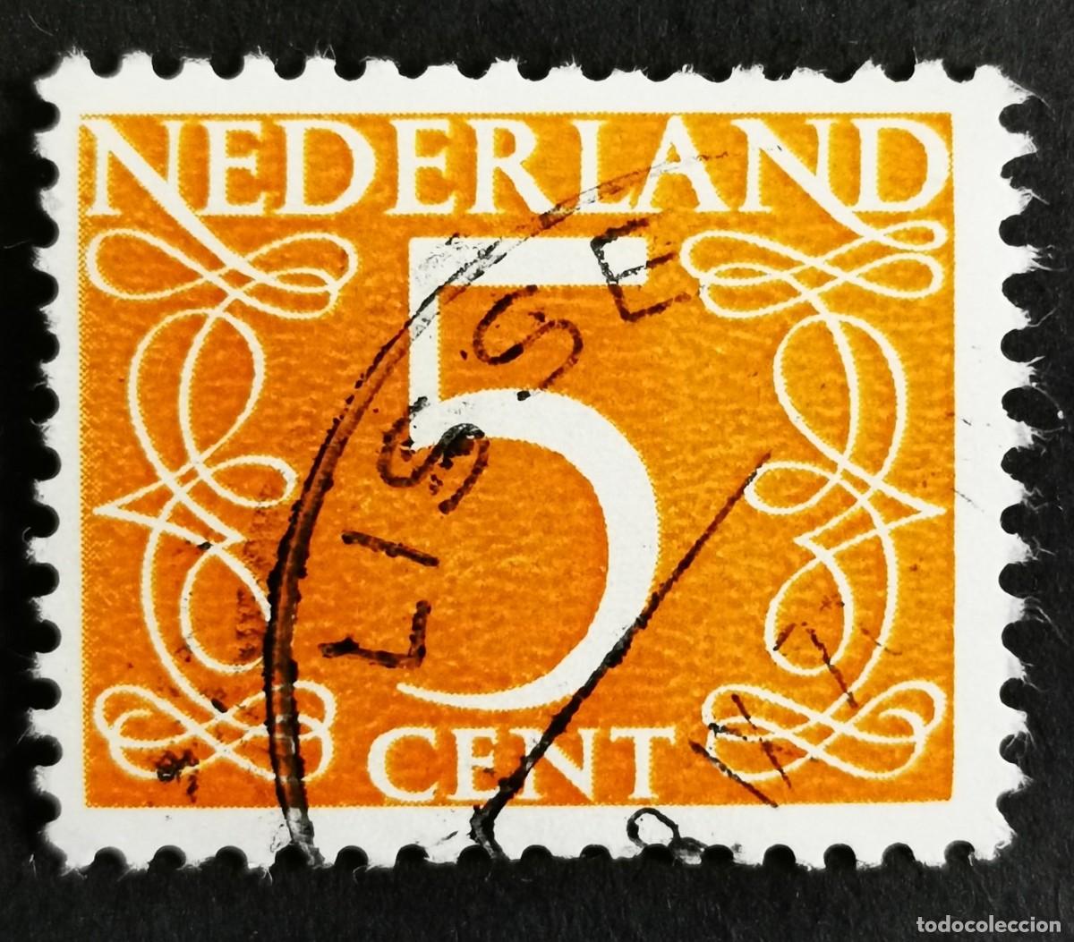 Sellos: Sello Pa&iacute;ses Bajos 1971, Numeral - 1971 - Tipo 'Van Krimpen', fosforescente, 5 c. Michel: NL 613YyA