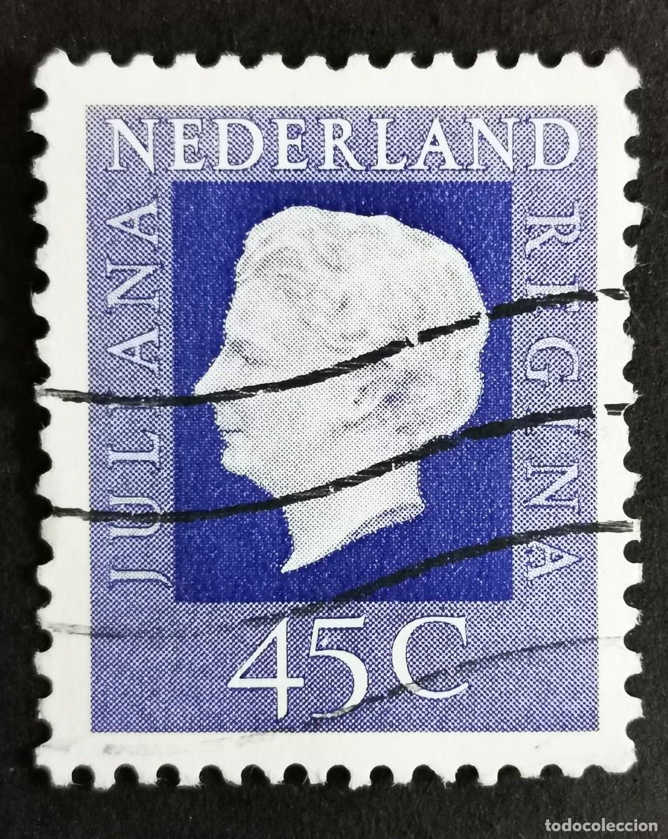 Sellos: Sello Pa&iacute;ses Bajos 1972, Reina Juliana (1909-2004), Tipo 'Regina', 45 c. Michel: NL 977A