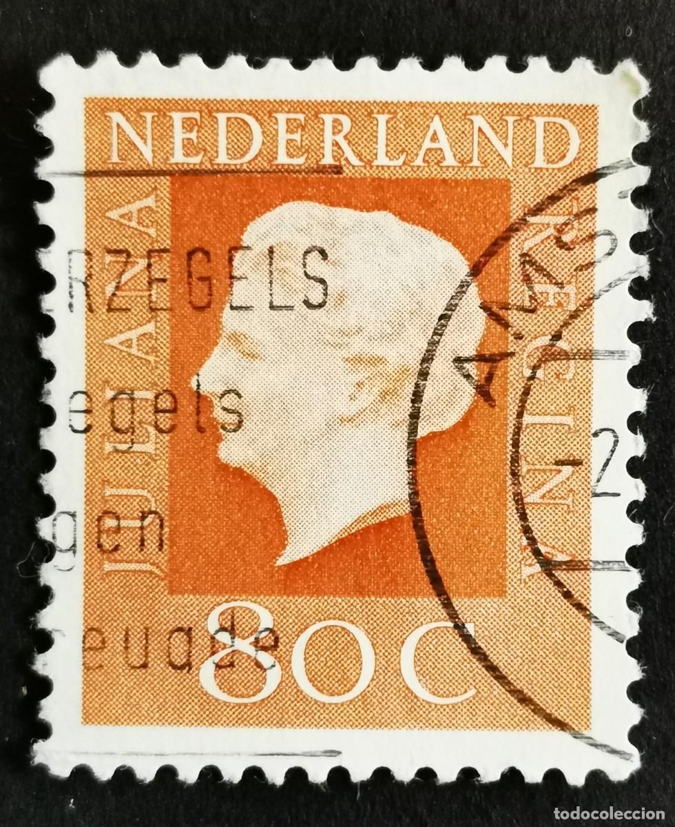 Sellos: Sello Pa&iacute;ses Bajos 1972, Reina Juliana (1909-2004), Tipo 'Regina', 80 c. Michel: NL NL00102