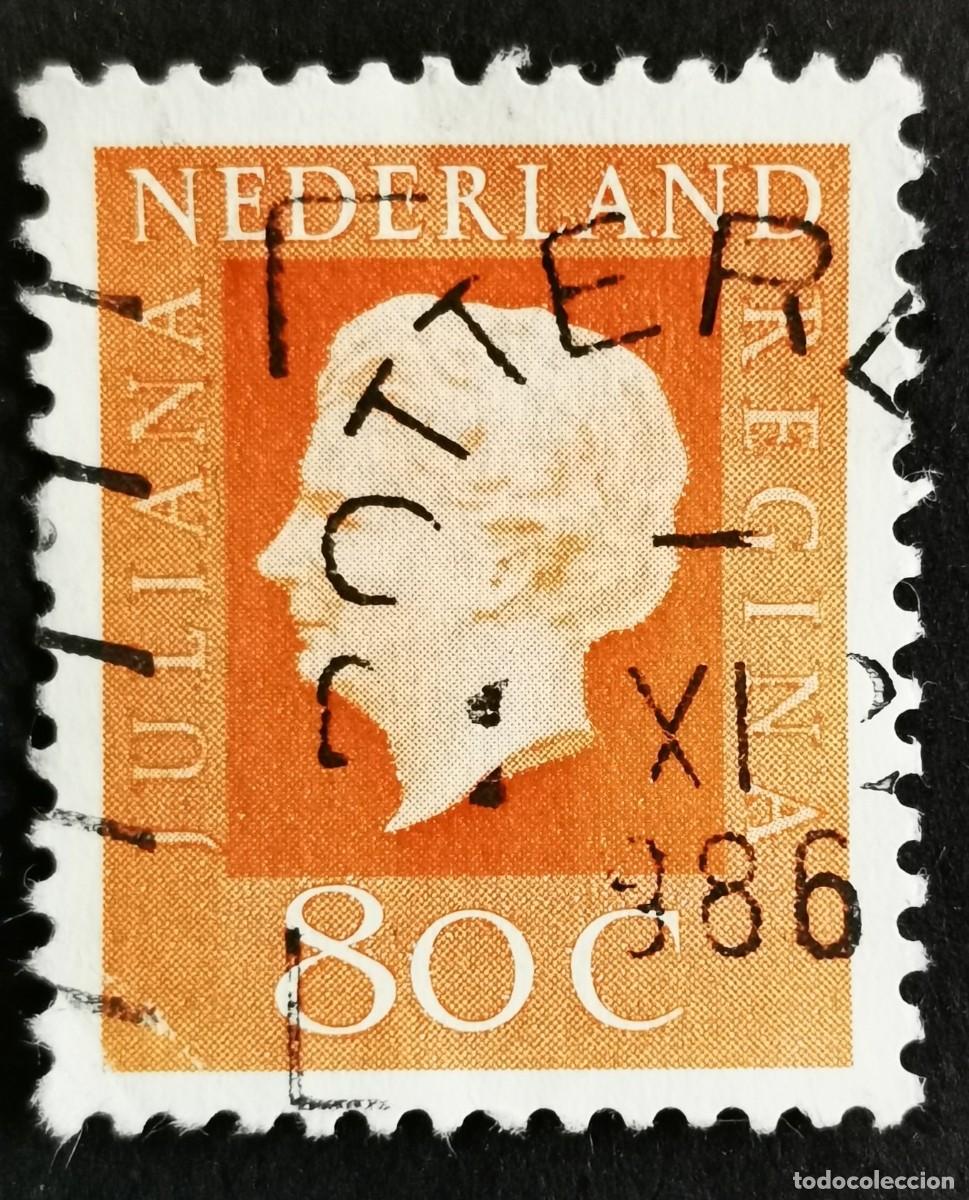 Sellos: Sello Pa&iacute;ses Bajos 1972, Reina Juliana (1909-2004), Tipo 'Regina', 80 c. Michel: NL NL00102