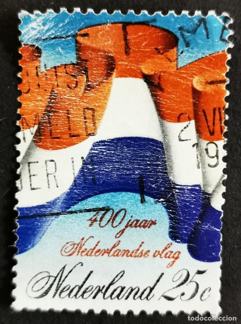 Sellos: Sello Pa&iacute;ses Bajos 1972, Bandera de los Pa&iacute;ses Bajos, 20 c. Michel: NL 990