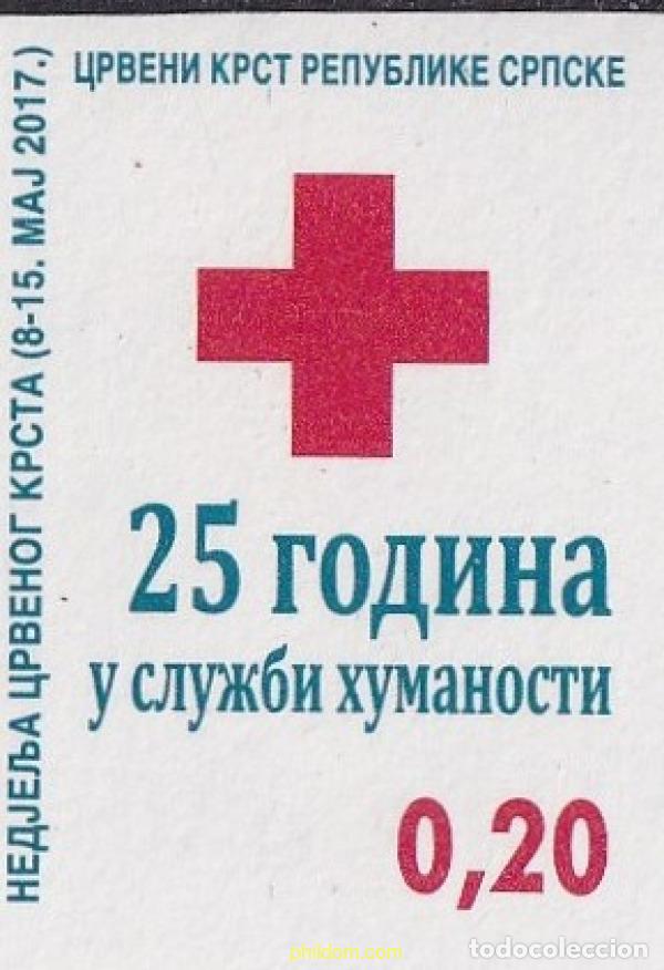 Sellos: 795495 MNH BOSNIA-HERZEGOVINA. Adm Serbia 2017 CRUZ ROJA. SEMANA DEL 8 AL 15 DE MAYO DE 2017