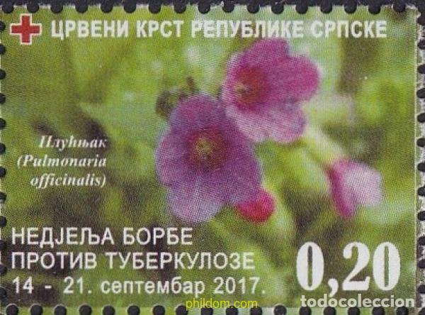 Sellos: 795496 MNH BOSNIA-HERZEGOVINA. Adm Serbia 2017 CRUZ ROJA. SEMANA DE LUCHA CONTRA LA TUBERCULOSIS