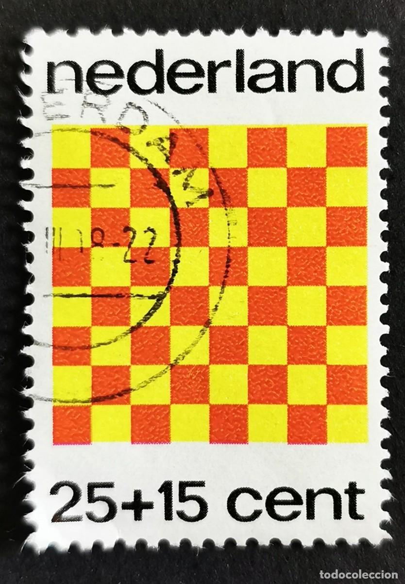 Sellos: Sello Pa&iacute;ses Bajos 1973, Sellos para ni&ntilde;os 1973-Ajedrez , 25+15 c. Michel: NL 1019