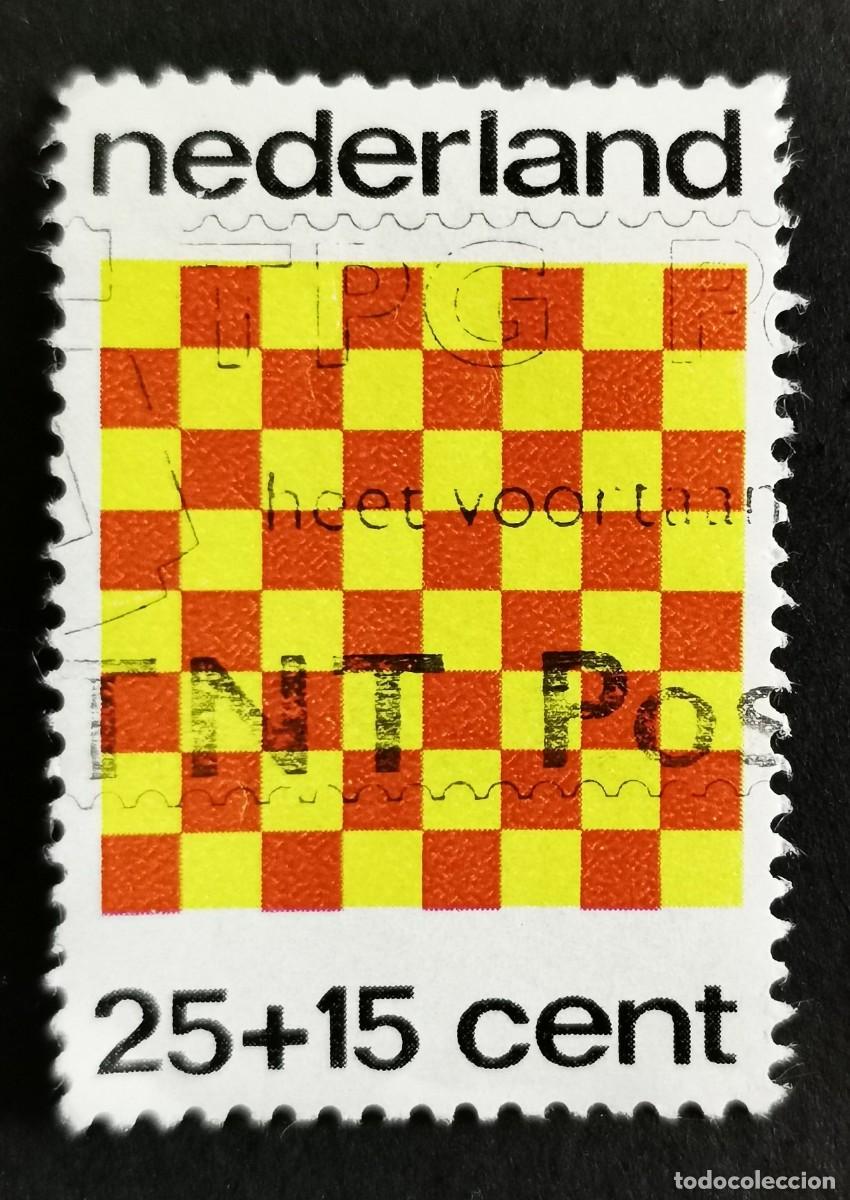 Sellos: Sello Pa&iacute;ses Bajos 1973, Sellos para ni&ntilde;os 1973-Ajedrez , 25+15 c. Michel: NL 1019