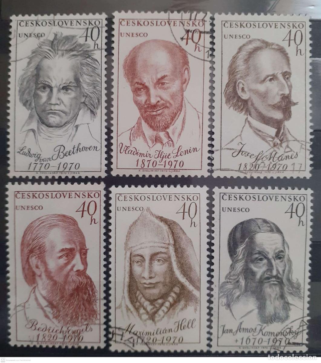 Sellos: CHECOSLOVAQUIA n&deg; 1766/71&deg; Personalidades. Serie completa