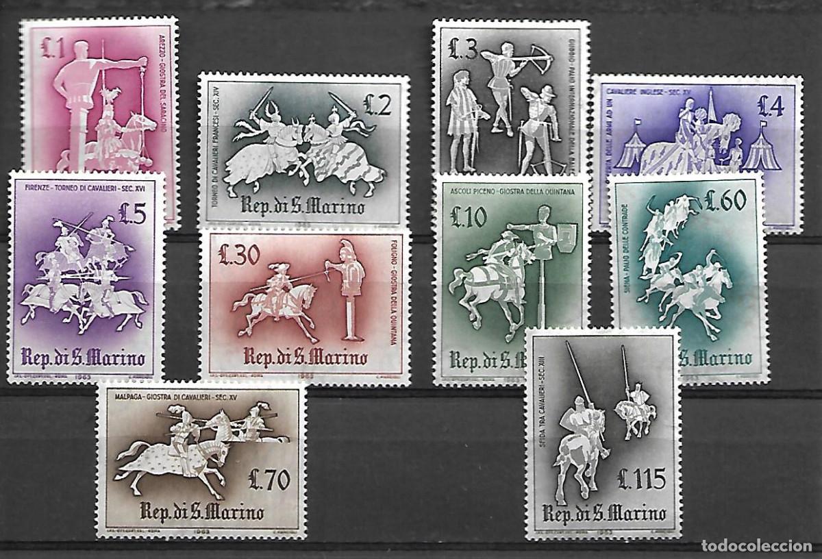 Sellos: SERIE COMPLETA NUEVA DE SAN MARINO DE 1963