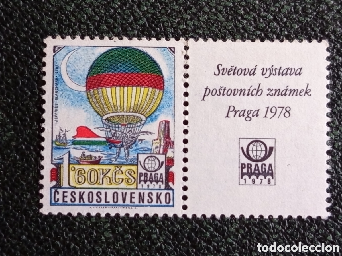 Sellos: Checoslovaquia 1978 Globo Praga 1978 1,60Kč Vi&ntilde;eta - Yvert #2222 / Scott #2161 MNH