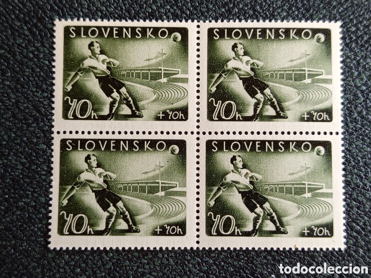 Sellos: Eslovaquia 1944 Deportes 70+70h Corredor Bloque de 4 - Michel #132 / Scott #B23 MNH