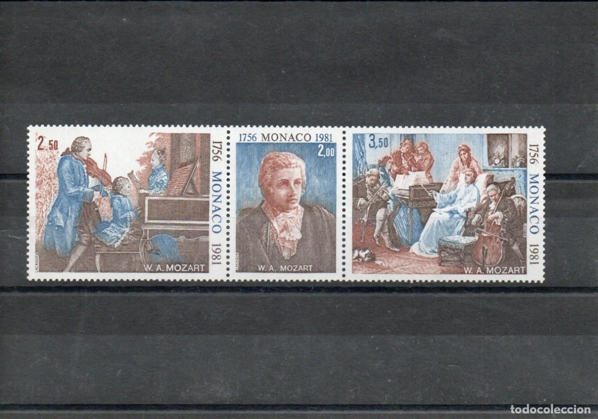 Sellos: MONACO. MOZART. 225 ANIVERSARIO DE SU NACIMIENTO.