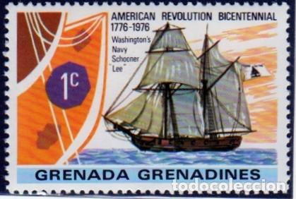 Sellos: Isla Granadinas. 200&ordm; Anv. Revoluci&oacute;n Americana.1976. YT-175. Nuevo