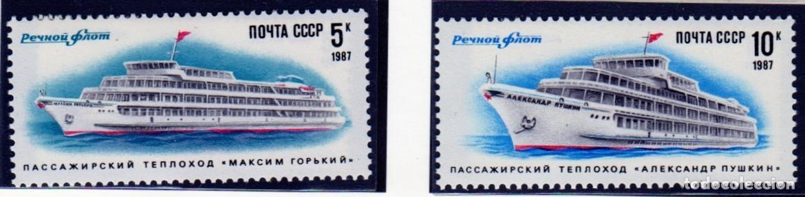 Sellos: Isla URSS. Barco de Pasajeros.1987. YT-5406/5407. Nuevo
