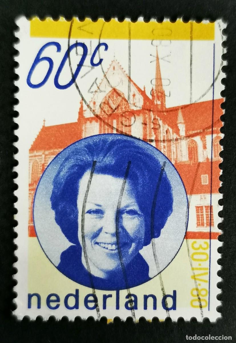Sellos: Sello Pa&iacute;ses Bajos 1980, La reina Beatriz y la iglesia nueva de &Aacute;msterdam, 60 c. Michel: NL 1160A