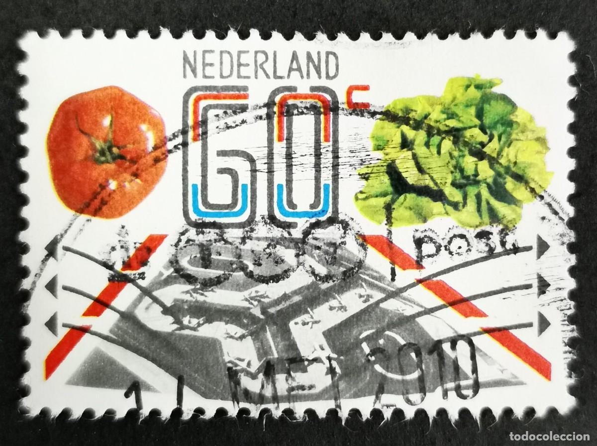 Sellos: Sello Pa&iacute;ses Bajos 1981, Aeropuerto, tomate y lechuga, 60 c. Michel: NL 1191