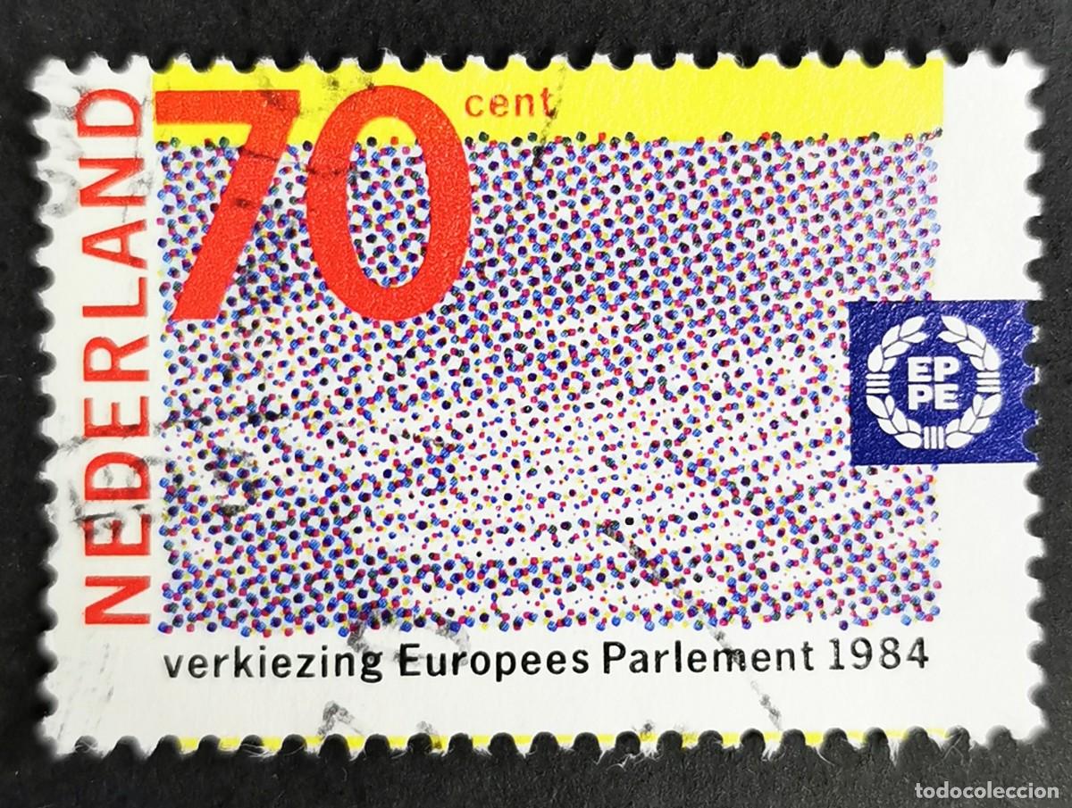Sellos: Sello Pa&iacute;ses Bajos 1984, Sala de conferencias del Parlamento Europeo, 70 c. Michel: NL 1245