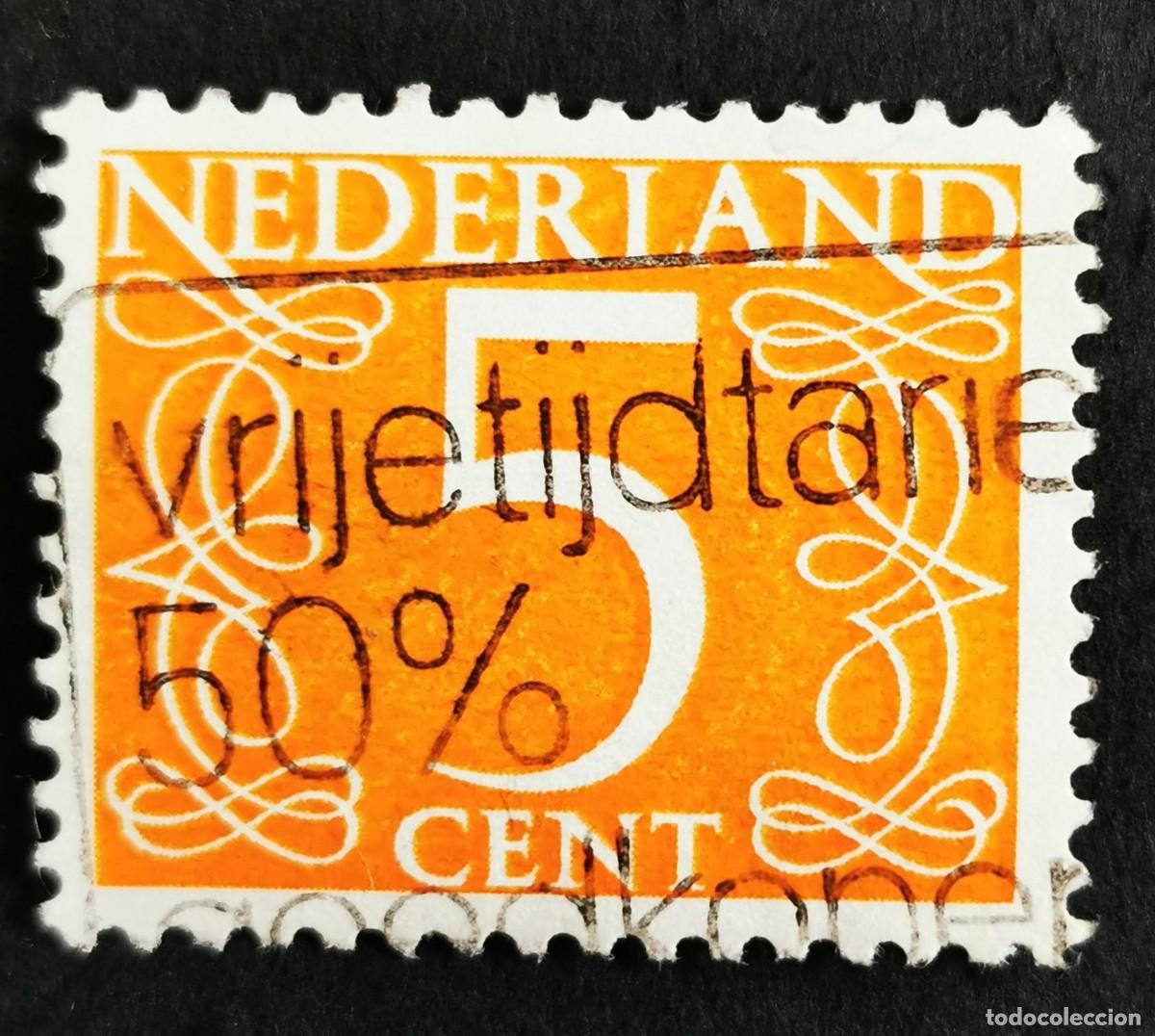 Sellos: SELLO PA&Iacute;SES BAJOS 1971, NUMERAL - 1971 - TIPO 'VAN KRIMPEN', FOSFORESCENTE, 5 C. MICHEL: NL 613YYA