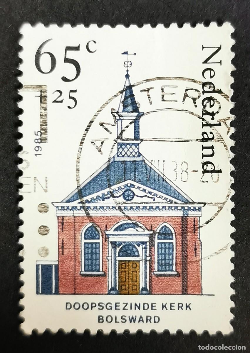 Sellos: Sello Pa&iacute;ses Bajos 1985, Iglesia Menonita Bolsward, 65+25 c. Michel: NL 1268A
