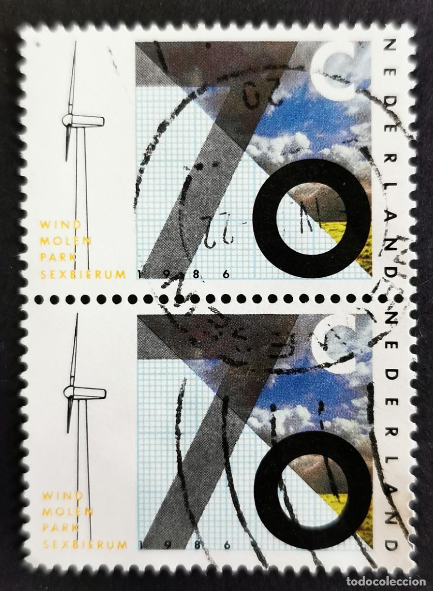 Sellos: Sello Pa&iacute;ses Bajos 1986, Inauguraci&oacute;n estaci&oacute;n pruebas molinos viento Sexbier, 70 c. Michel: NL 1287