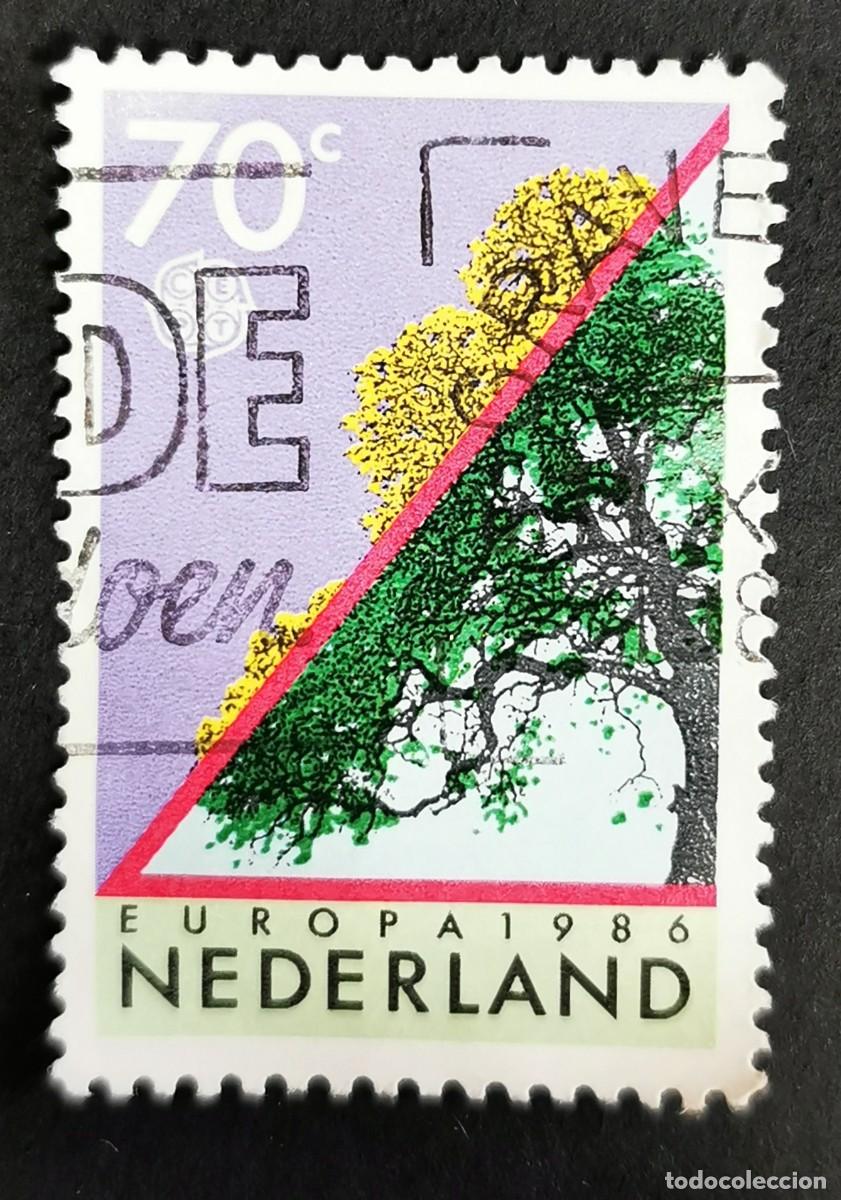 Sellos: Sello Pa&iacute;ses Bajos 1986, &Aacute;rbol con copa descolorida, 70 c. Michel: NL 1293