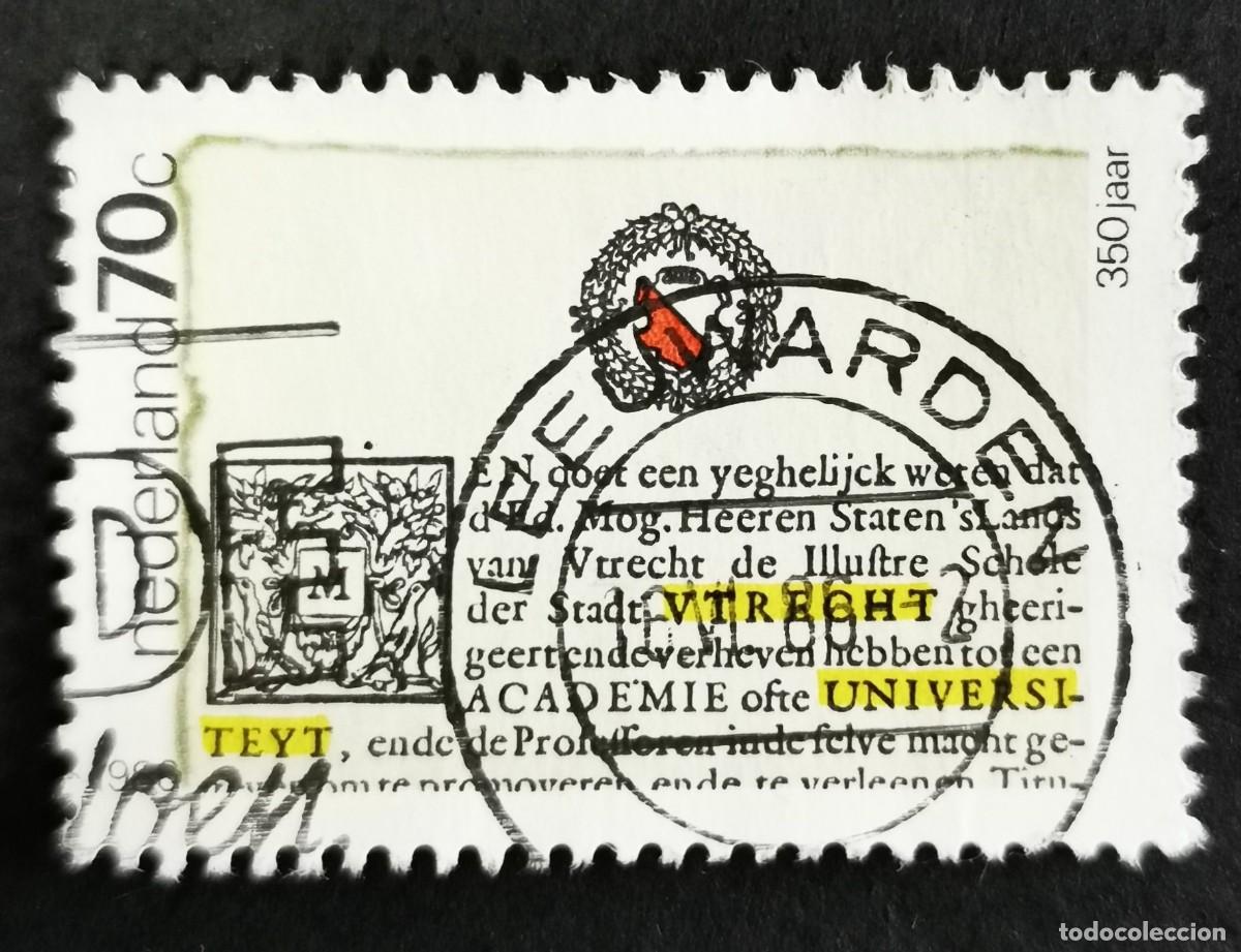 Sellos: Sello Pa&iacute;ses Bajos 1986, Documento fundacional de la Universidad de Utrecht, 70 c. Michel: NL 1296