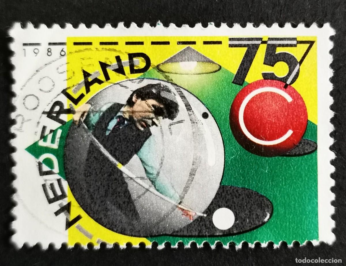Sellos: Sello Pa&iacute;ses Bajos 1986, Sellos deportivos De billar, 75 c . Michel: NL 1302