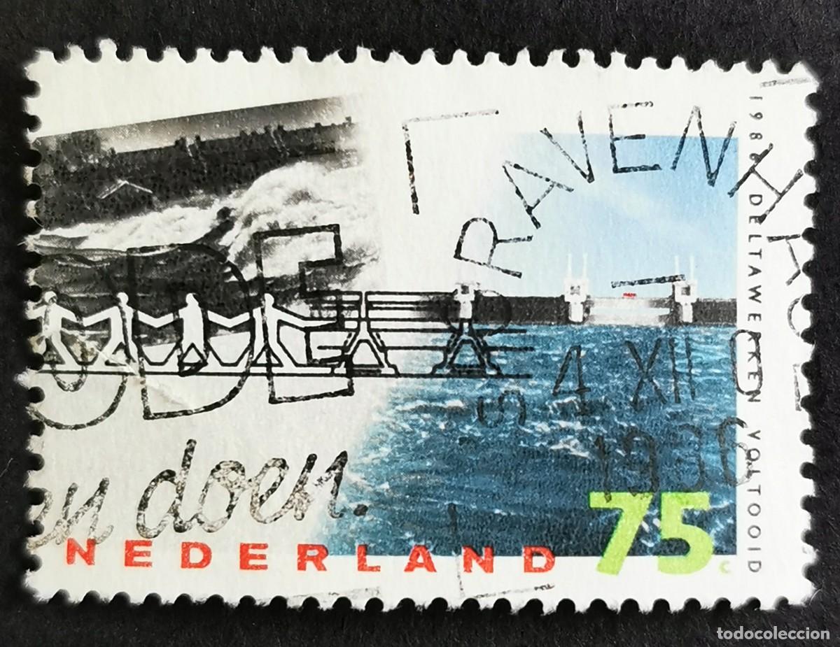 Sellos: Sello Pa&iacute;ses Bajos 1986, Barrera marejadas cicl&oacute;nicas este Escalda, 75 c . Michel: NL 1306