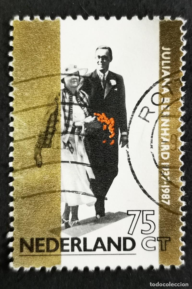Sellos: Sello Pa&iacute;ses Bajos 1987, 50&ordm; aniversario princesa Juliana y pr&iacute;ncipe Bernardo, 75 c. Michel: NL 1310