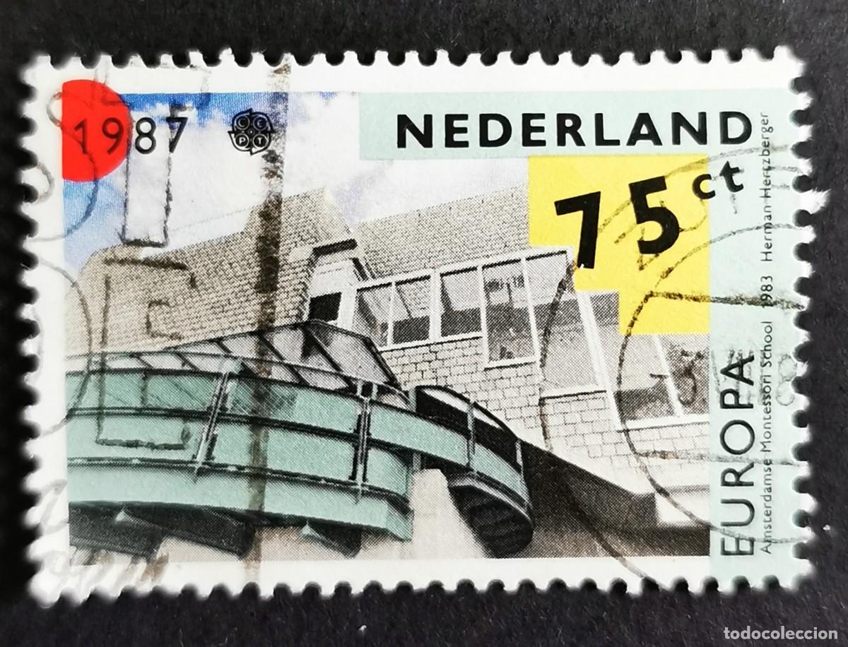 Sellos: Sello Pa&iacute;ses Bajos 1987, Detalle de la escuela Montessori, &Aacute;msterdam, 75 c. Michel: NL 1319