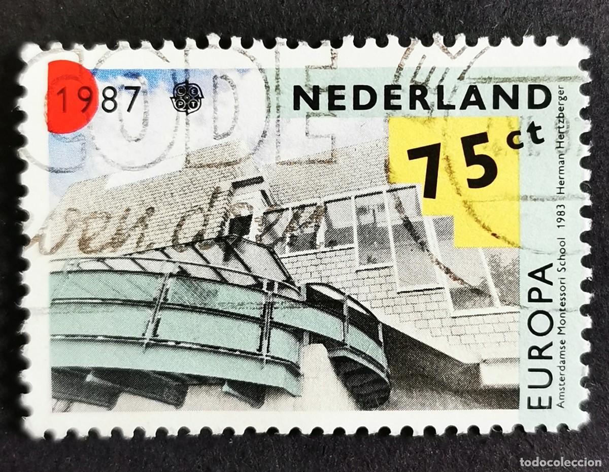 Sellos: Sello Pa&iacute;ses Bajos 1987, Detalle de la escuela Montessori, &Aacute;msterdam, 75 c. Michel: NL 1319