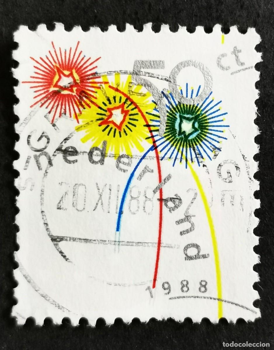 Sellos: Sello Pa&iacute;ses Bajos 1988, Fuegos artificiales, 50 c. Michel: NL 1356