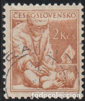 Selos: Checoslovaquia 1954 Scott 655 Sello * Profesiones Pediatra Michel 852 Yvert 762 Czechoslovakia Stamp