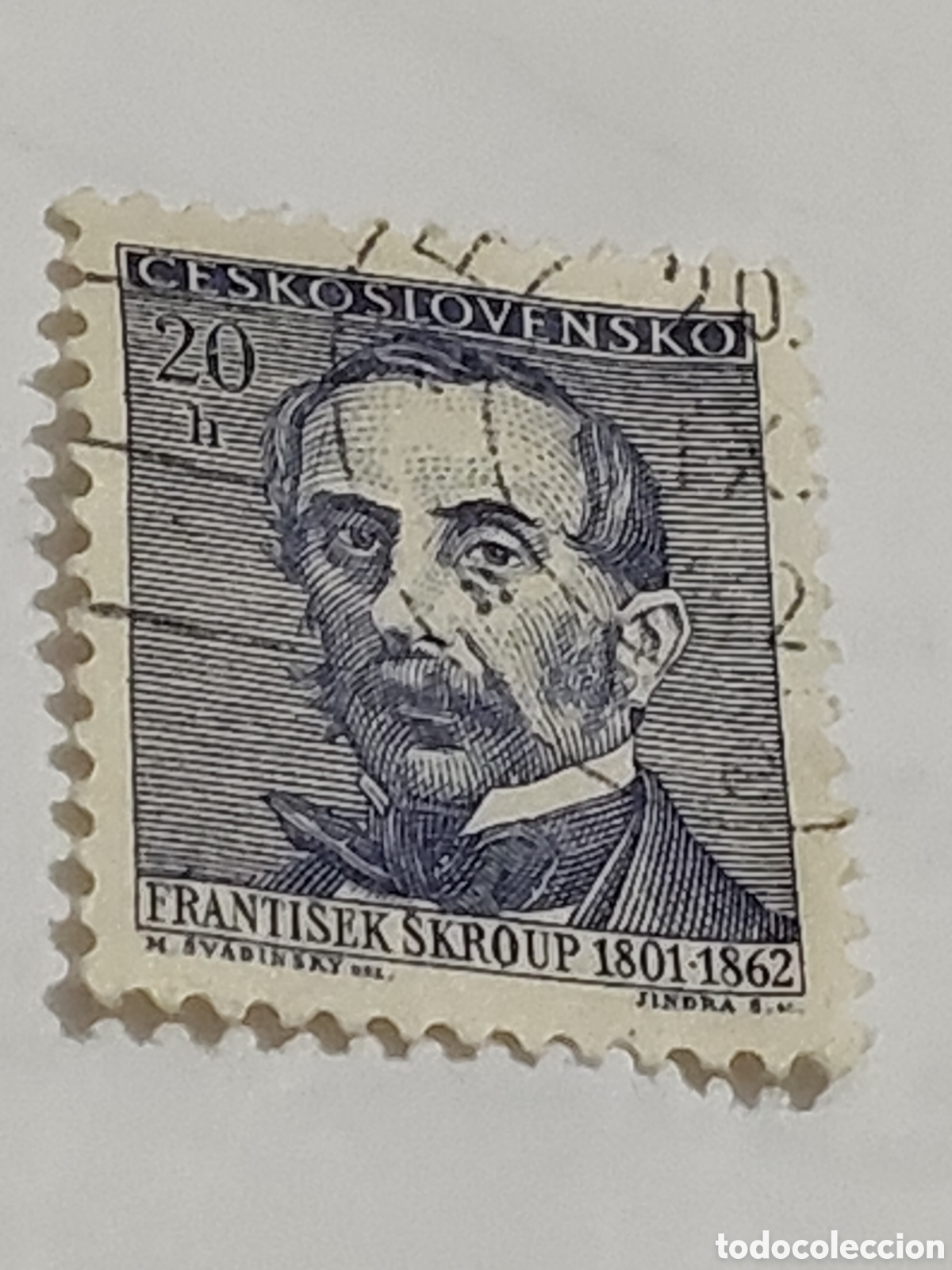 Sellos: Sello de Checoslovaquia compositor y director de Orquesta Frantisek Skroup 1962