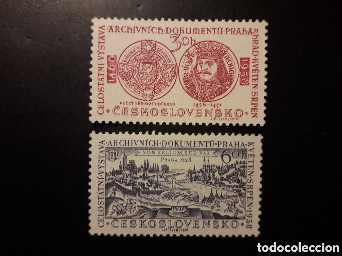 Sellos: CHECOSLOVAQUIA YVERT 957/8 SERIE COMPLETA NUEVA *** 1958 PEDIDO M&Iacute;NIMO 3&euro;