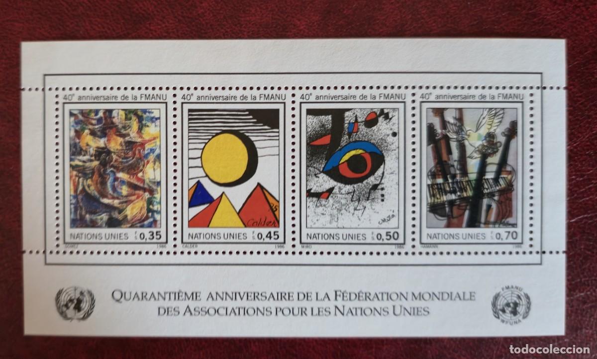 Timbres: SELLO NUEVO H.B NACIONES UNIDAS. Ginebra 1986 40 ANIVERSARIO DE LA F.M.A.N.U.