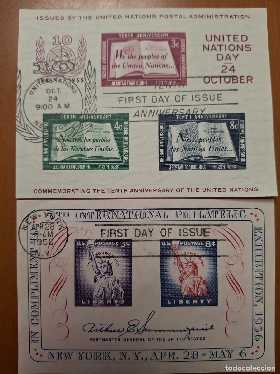 Timbres: HB1698 GRANDES SERIES MUNDIALES hojitas 1 y 9 NACIONES UNIDAS matasello primer dia v.c. 190 &euro;