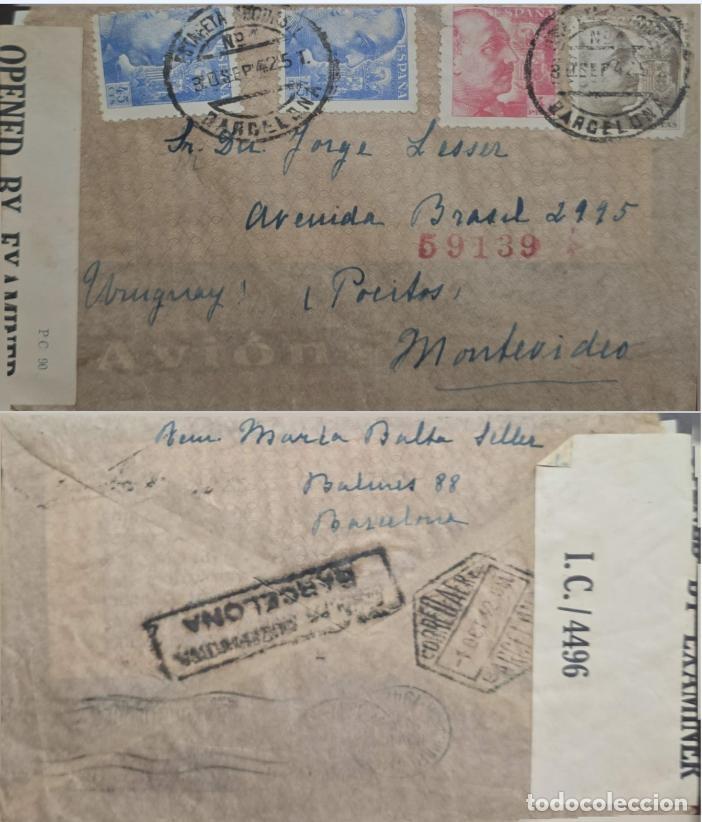 Timbres: TS.) 1938, SPAIN, HISTORIC AIRMAIL COVER FROM BARCELONA TO MONTEVIDEO, DATING FROM THE FINAL PERIOD