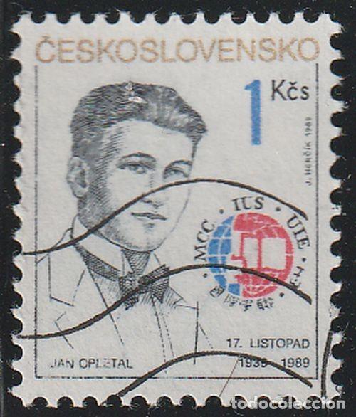 Francobolli: Checoslovaquia 1989 Scott 2765 Sello * Personajes Jan Opletal (1915-1939) Martir resistencia Checa