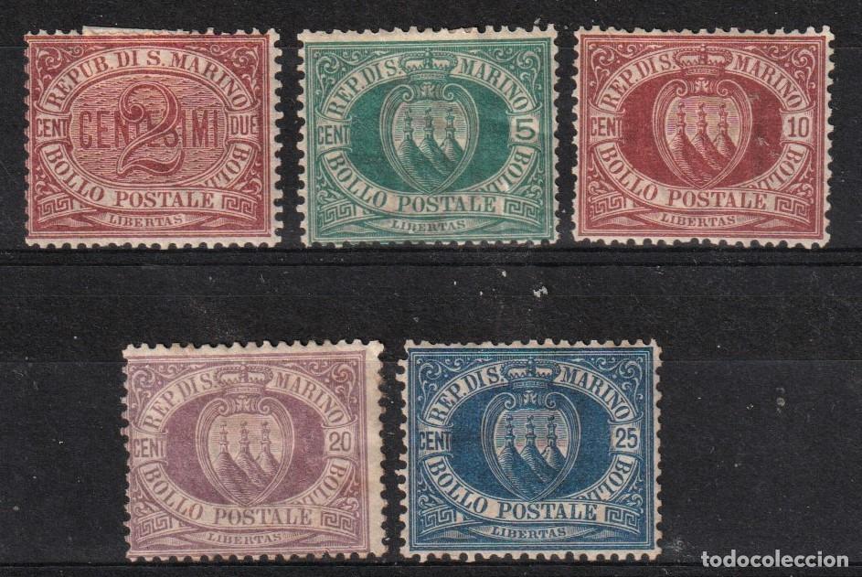 Timbres: San Marino n&ordm;26/30 Lote de cinco sellos nuevos muy bien conservados 1894