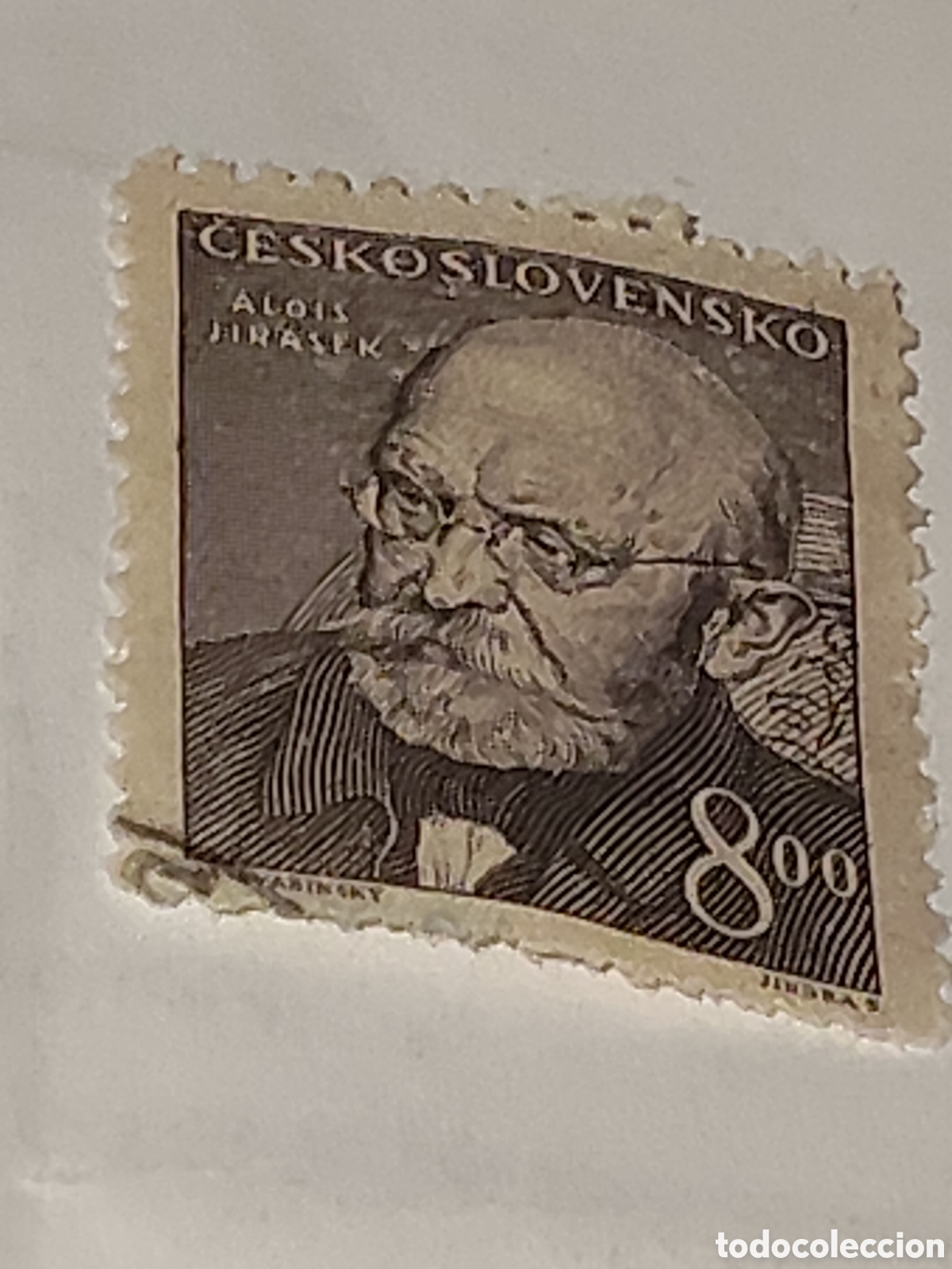 Timbres: Sello de Checoslovaquia Alois Jirasek escritor y dramaturgo m&aacute;s importante literatura Checa 1949