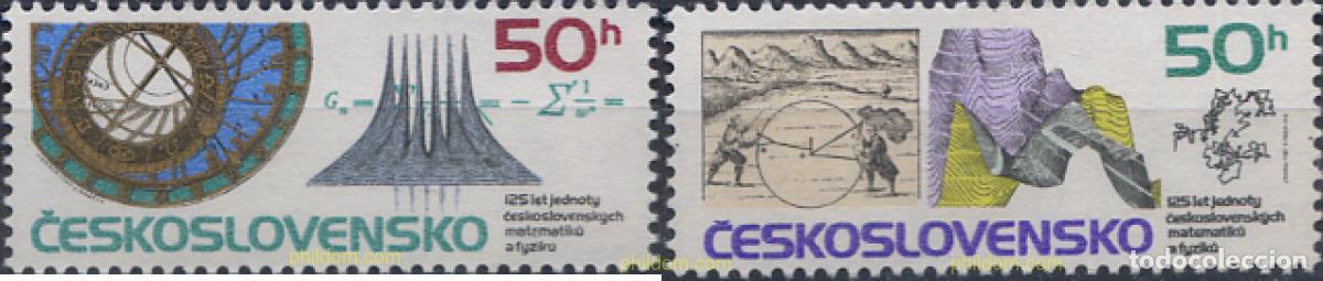 Timbres: 796717 MNH CHECOSLOVAQUIA 1987 MATEMATICOS Y FISICOS