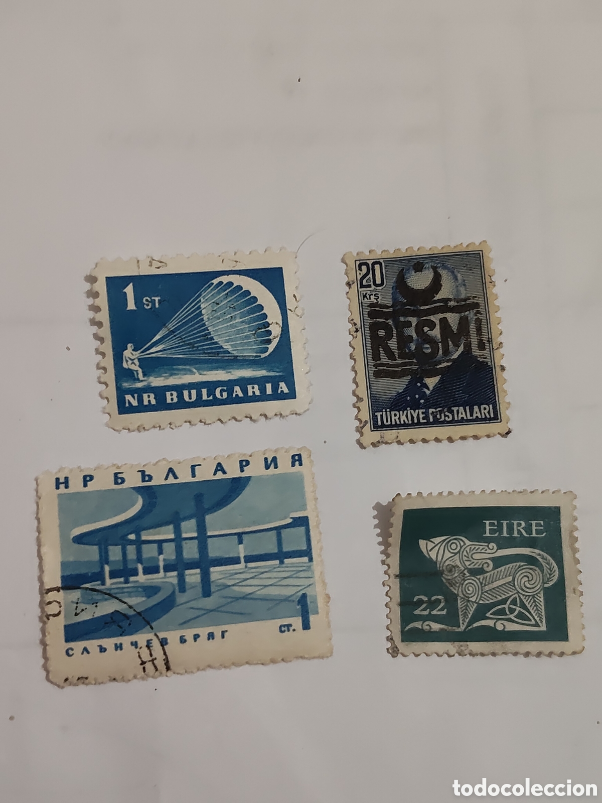 Sellos: 4 sellos antiguos de Irlanda-Bulgaria y Turquia
