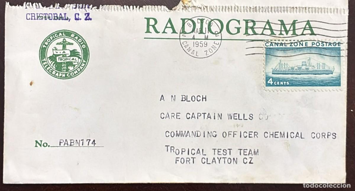 Timbres: MI) 1959 PANAMA, SILENT CANCELLATION, RADIOGRAM, COVER SENT VIA THE TROPICAL RADIO TELEGRAPH COMPANY
