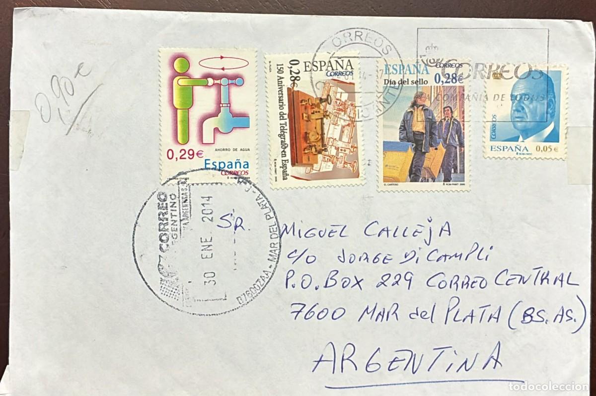 Timbres: MI) 2014 SPAIN, AIRMAIL, COVER SENT FROM ALICANTE TO MAR DEL PLATA, MULTIPLES STAMPS,VF.
