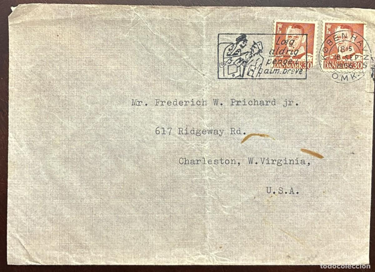 Timbres: MI) 1956 DENMARK, SLOGAN CANCELLATION, COVER SENT FROM COPENHAGEN TO CHARLESTON,WITH KING FREDERIK I