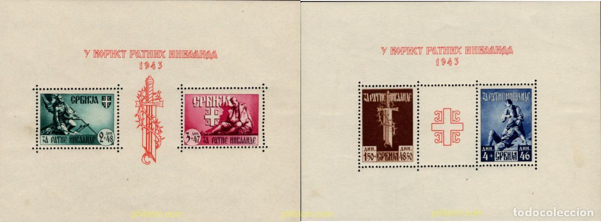 Timbres: 796809 MNH SERBIA 1943 EN BENEFICIO DE LOS HERIDOS DE GUERRA