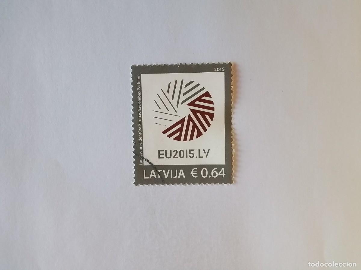 Timbres: A&Ntilde;O 2015 LETONIA SELLO USADO